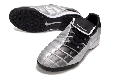 Men's Nike Total 90 III TF Football Shoes - Silver/White/Black