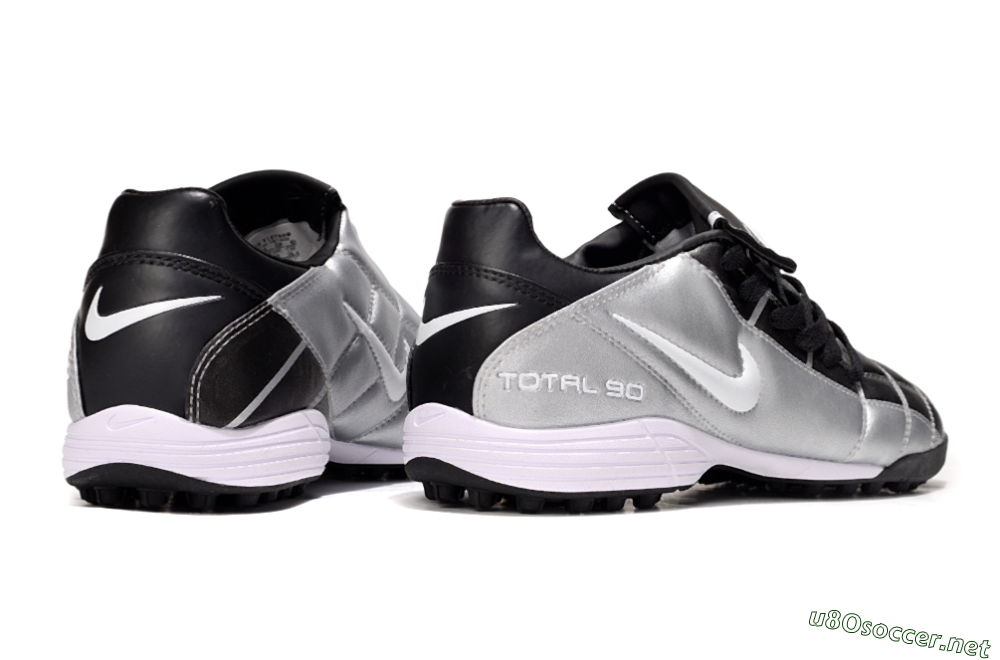 Men's Nike Total 90 III TF Football Shoes - Silver/White/Black 7
