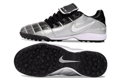 Men's Nike Total 90 III TF Football Shoes - Silver/White/Black