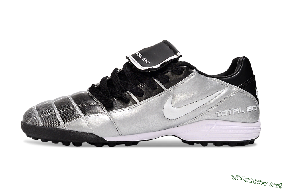 Men's Nike Total 90 III TF Football Shoes - Silver/White/Black 0