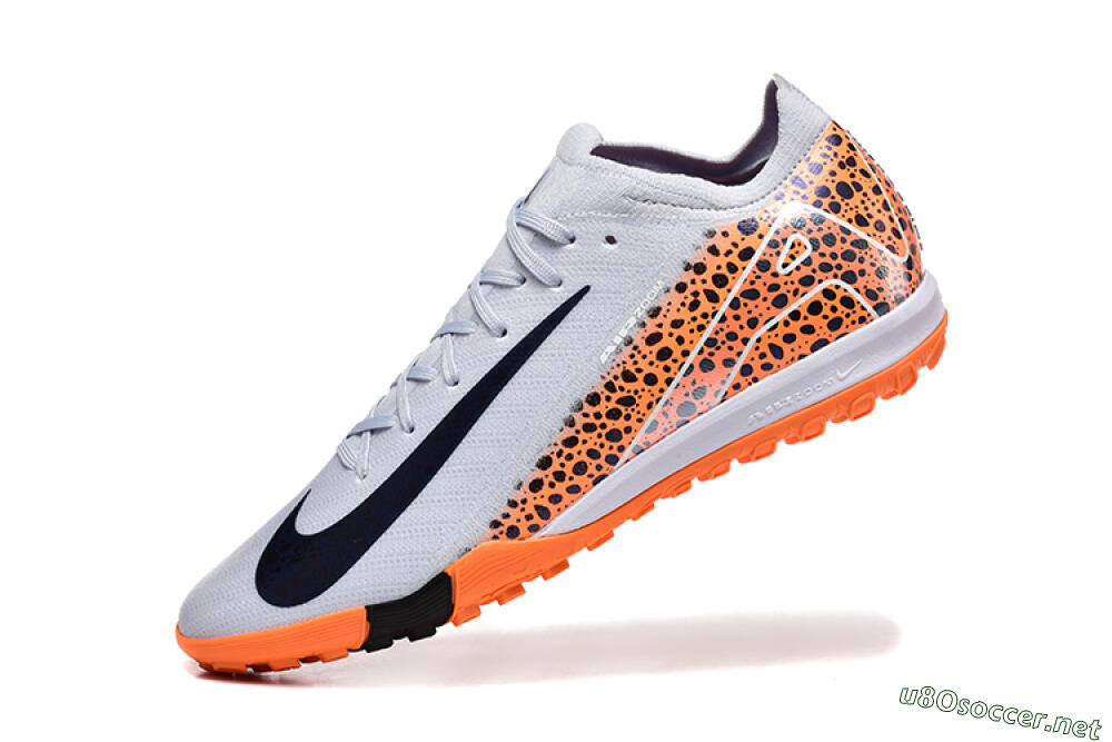 Men's Nike Air Zoom Mercurial Vapor 16 Elite TF Football Shoes - Grey/White/Leopard 8