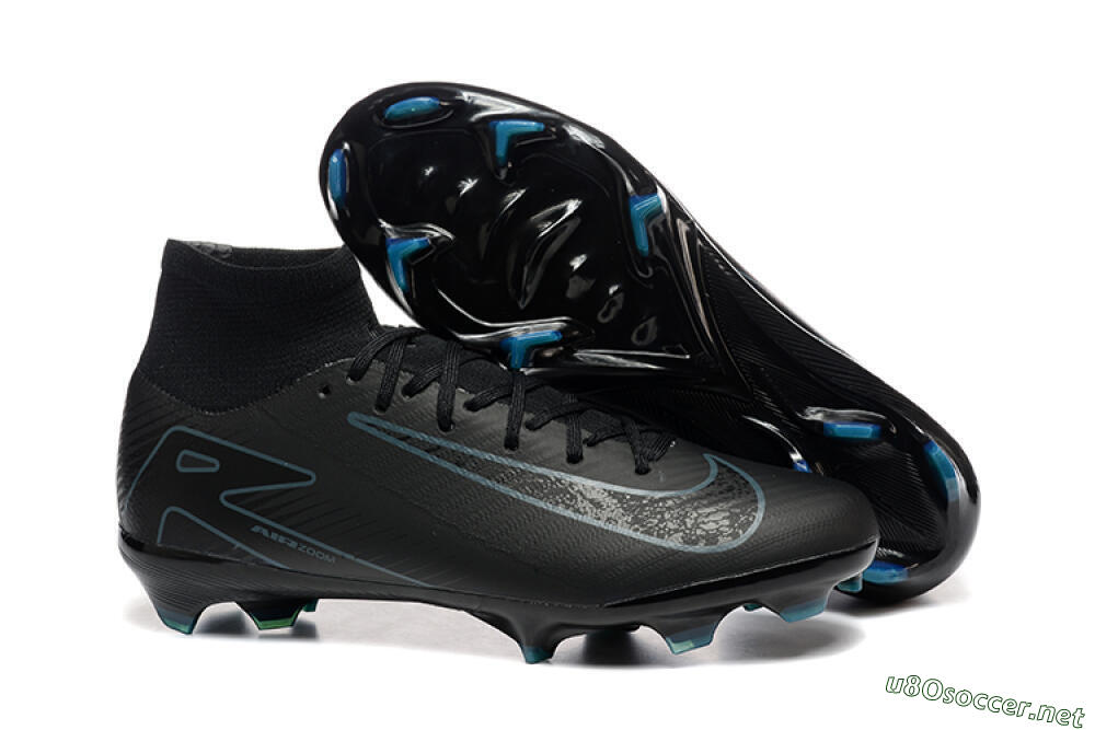 Men's Nike Air Zoom Mercurial Superfly 10 Elite FG Football Boots - Black/Blue 2