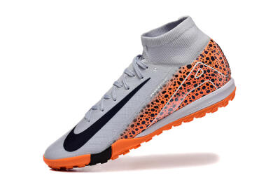 Men's Nike Air Zoom Mercurial Superfly 10 Elite TF Football Shoes - Grey/Black/Leopard