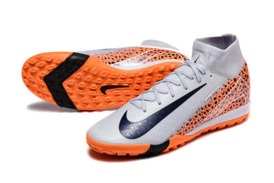Men's Nike Air Zoom Mercurial Superfly 10 Elite TF Football Shoes - Grey/Black/Leopard