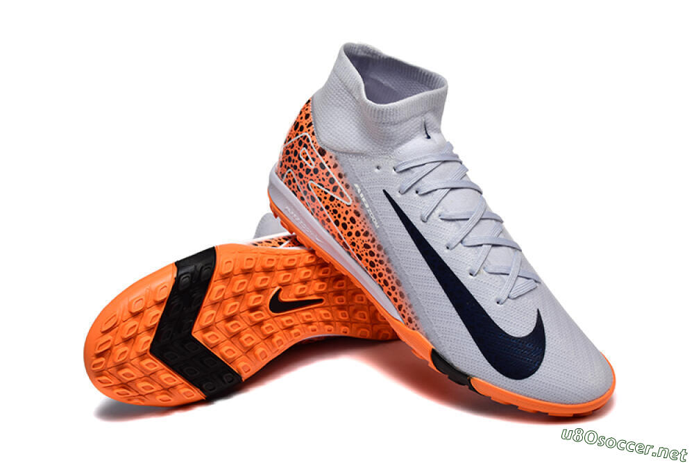 Men's Nike Air Zoom Mercurial Superfly 10 Elite TF Football Shoes - Grey/Black/Leopard 4