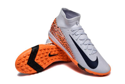 Men's Nike Air Zoom Mercurial Superfly 10 Elite TF Football Shoes - Grey/Black/Leopard