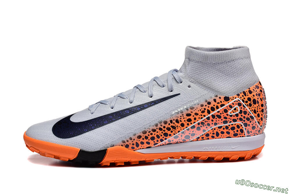 Men's Nike Air Zoom Mercurial Superfly 10 Elite TF Football Shoes - Grey/Black/Leopard 0
