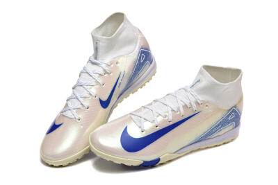 Men's Nike Air Zoom Mercurial Superfly 10 Elite TF Football Shoes - Beige/White/Blue