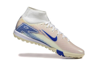 Men's Nike Air Zoom Mercurial Superfly 10 Elite TF Football Shoes - Beige/White/Blue