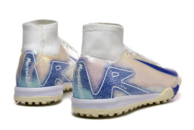 Men's Nike Air Zoom Mercurial Superfly 10 Elite TF Football Shoes - Beige/White/Blue