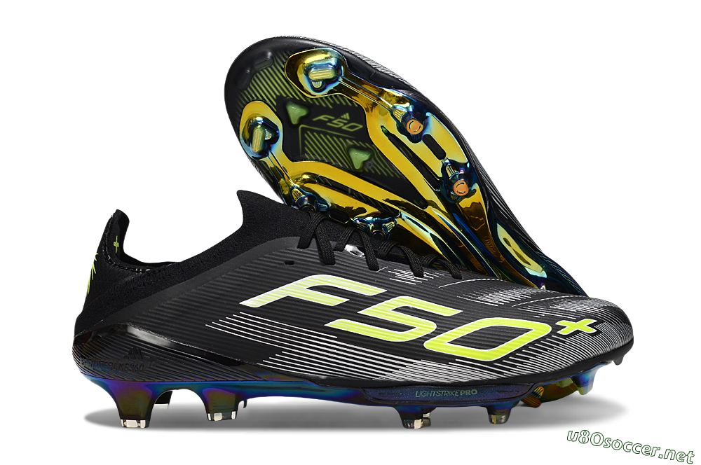 Men's Adidas F50+ Elite Lightstrike Pro FG Football Boots - Black/White/Yellow 2