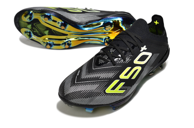 Men's Adidas F50+ Elite Lightstrike Pro FG Football Boots - Black/White/Yellow