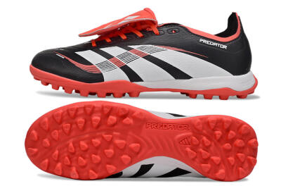 Unisex Adidas Predator Elite Foldover Tongue TF Football Shoes - Black/White/Red
