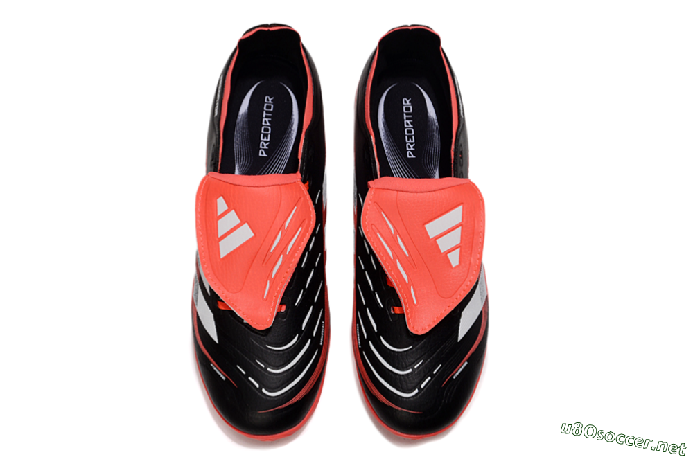 Unisex Adidas Predator Elite Foldover Tongue TF Football Shoes - Black/White/Red 4