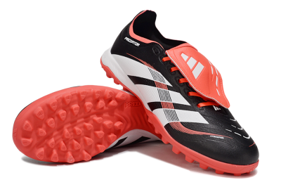 Unisex Adidas Predator Elite Foldover Tongue TF Football Shoes - Black/White/Red