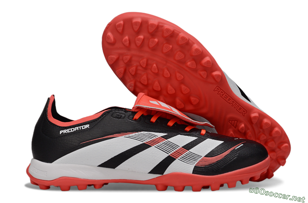 Unisex Adidas Predator Elite Foldover Tongue TF Football Shoes - Black/White/Red 2