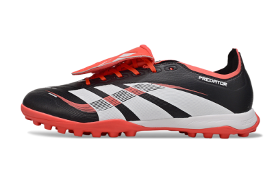 Unisex Adidas Predator Elite Foldover Tongue TF Football Shoes - Black/White/Red