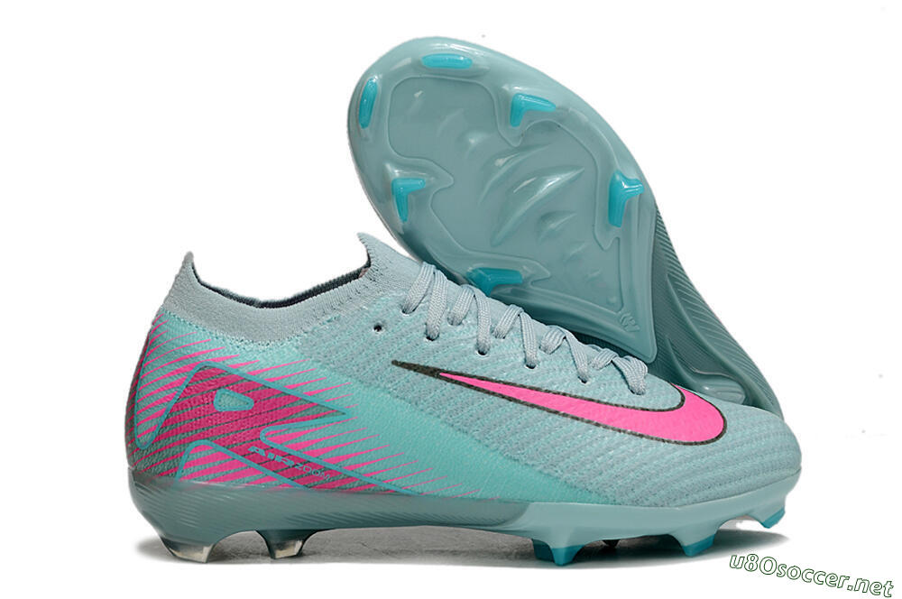 Kids Nike Air Zoom Mercurial Vapor 16 Elite FG Football Boots - Jade/Pink/Silver 2