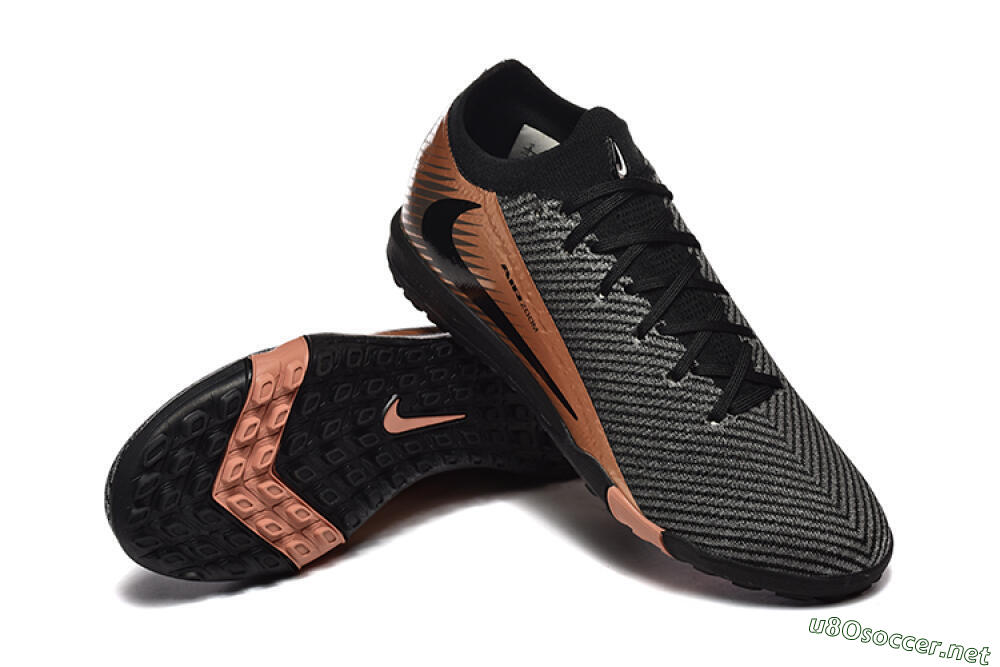 Men's Nike Air Zoom Mercurial Vapor 16 Elite TF Football Shoes - Black/Grey/Gold 4
