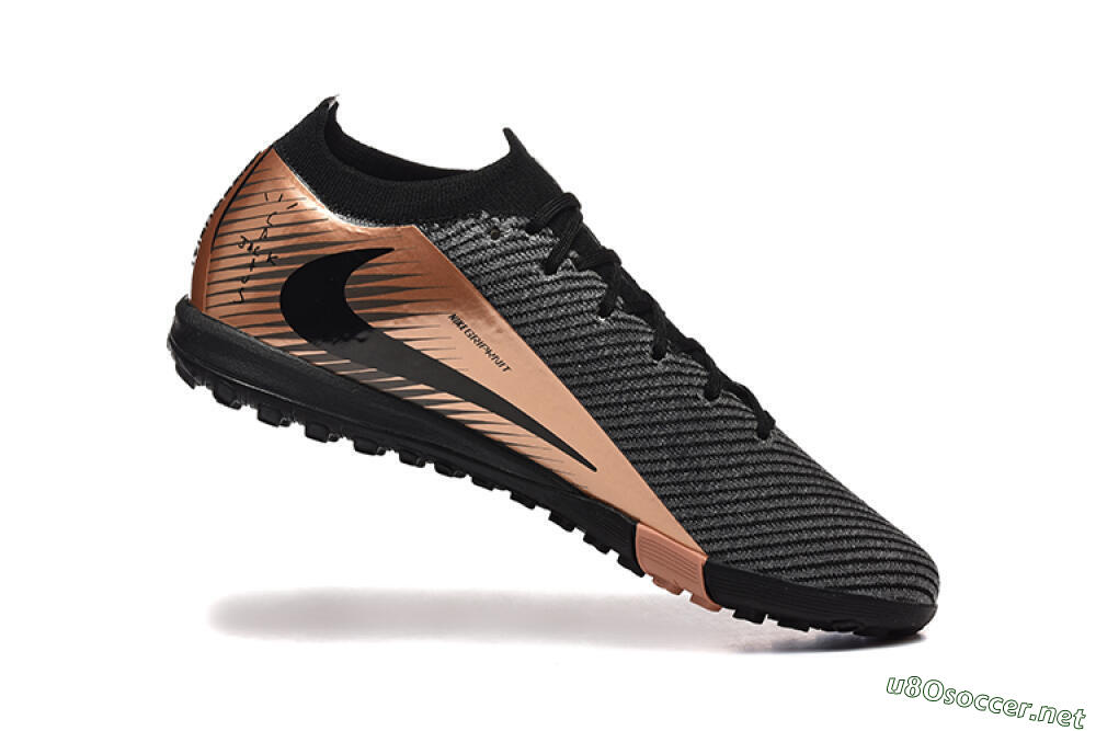 Men's Nike Air Zoom Mercurial Vapor 16 Elite TF Football Shoes - Black/Grey/Gold 7