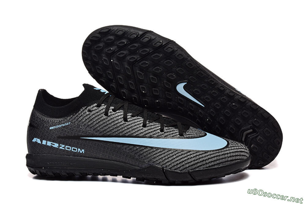 Men's Nike Air Zoom Mercurial Vapor 16 Elite TF Football Shoes - Grey/Black/Blue 2