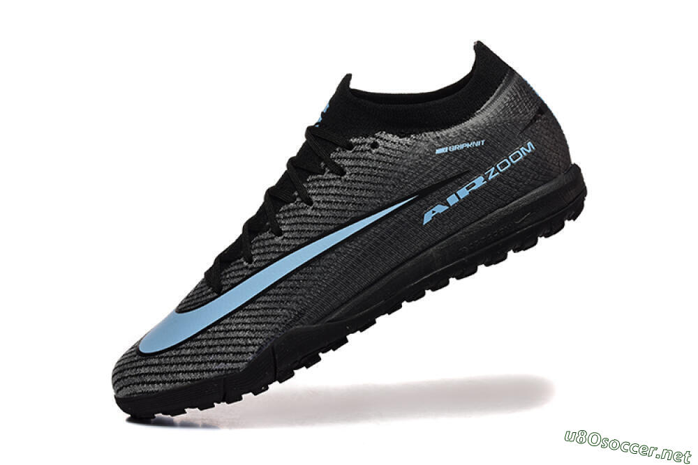 Men's Nike Air Zoom Mercurial Vapor 16 Elite TF Football Shoes - Grey/Black/Blue 8