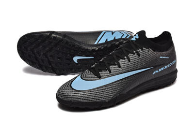 Men's Nike Air Zoom Mercurial Vapor 16 Elite TF Football Shoes - Grey/Black/Blue