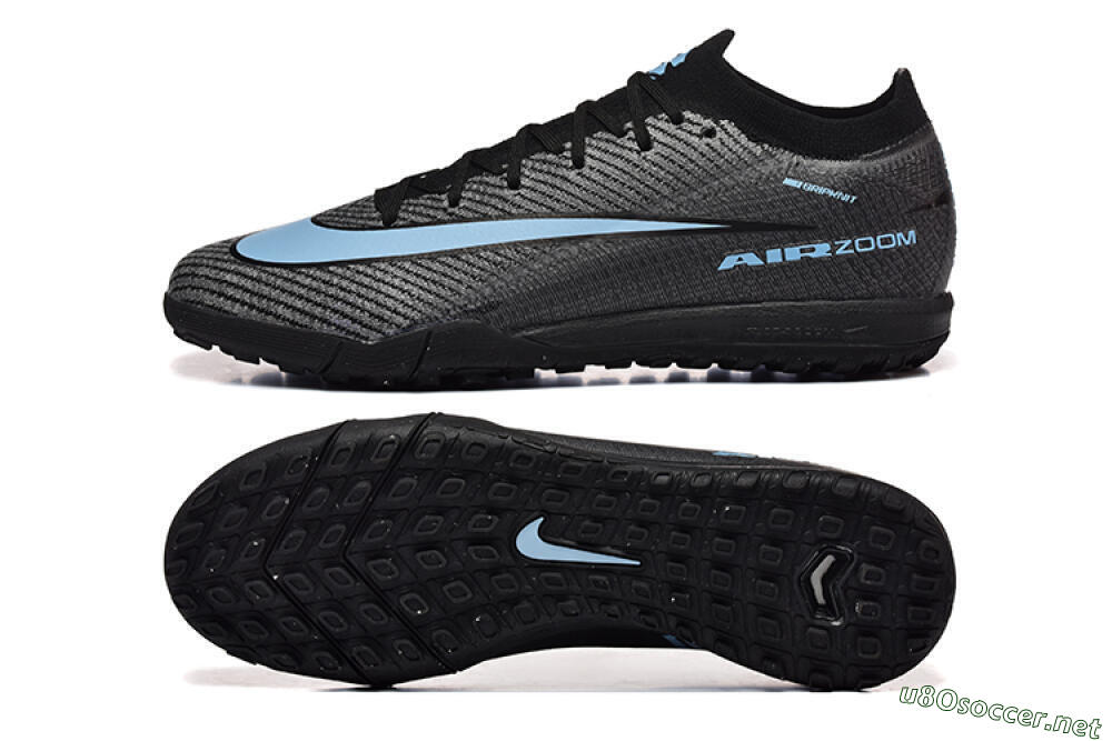 Men's Nike Air Zoom Mercurial Vapor 16 Elite TF Football Shoes - Grey/Black/Blue 1