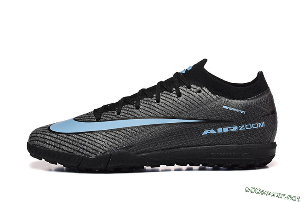 Men's Nike Air Zoom Mercurial Vapor 16 Elite TF Football Shoes - Grey/Black/Blue 0