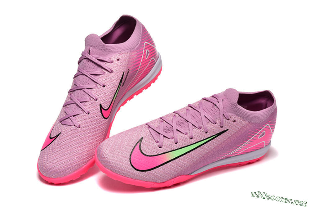 Men's Nike Air Zoom Mercurial Vapor 16 Elite TF Football Shoes - Pink/Yellow/White 6