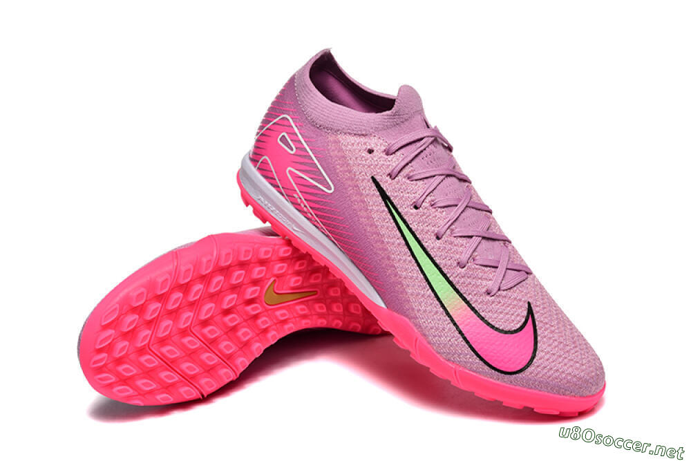Men's Nike Air Zoom Mercurial Vapor 16 Elite TF Football Shoes - Pink/Yellow/White 4