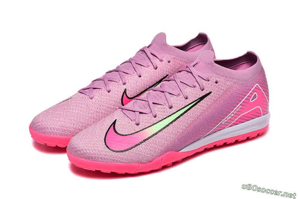 Men's Nike Air Zoom Mercurial Vapor 16 Elite TF Football Shoes - Pink/Yellow/White 5