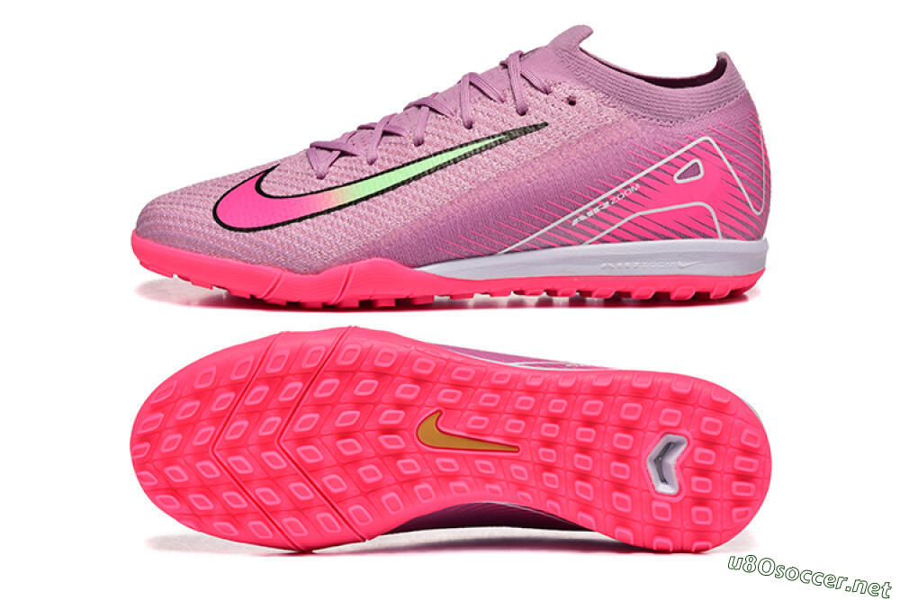 Men's Nike Air Zoom Mercurial Vapor 16 Elite TF Football Shoes - Pink/Yellow/White 1