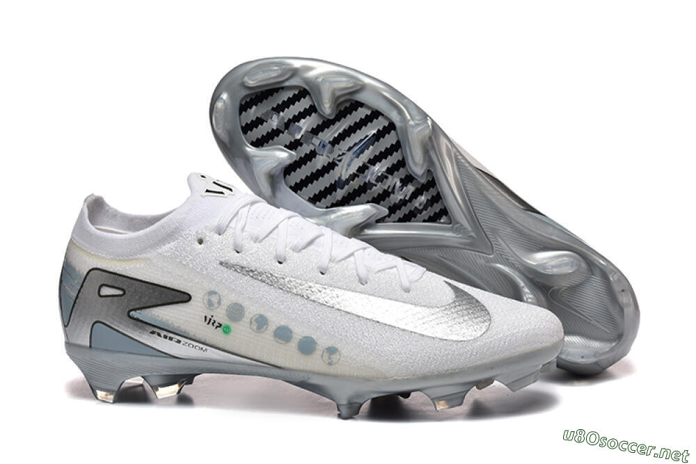 Men's Nike Air Zoom Mercurial Vapor 16 Elite FG Football Boots - White/Silver/Grey 2