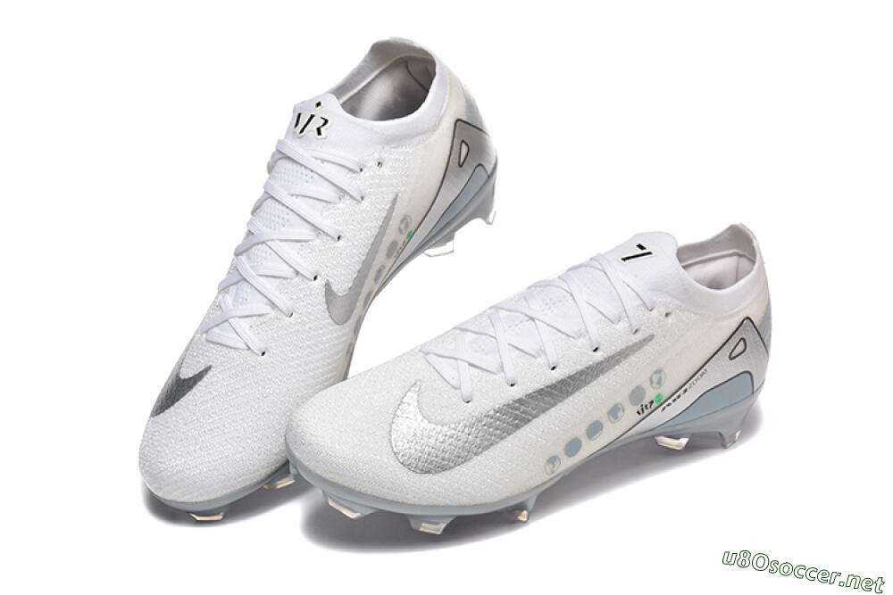 Men's Nike Air Zoom Mercurial Vapor 16 Elite FG Football Boots - White/Silver/Grey 6