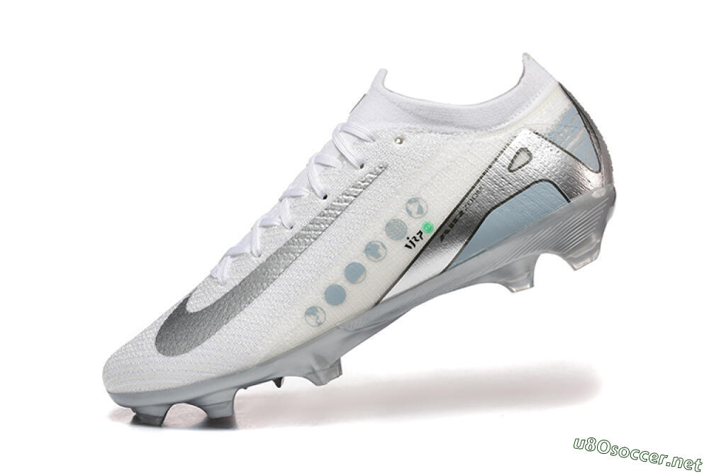 Men's Nike Air Zoom Mercurial Vapor 16 Elite FG Football Boots - White/Silver/Grey 8