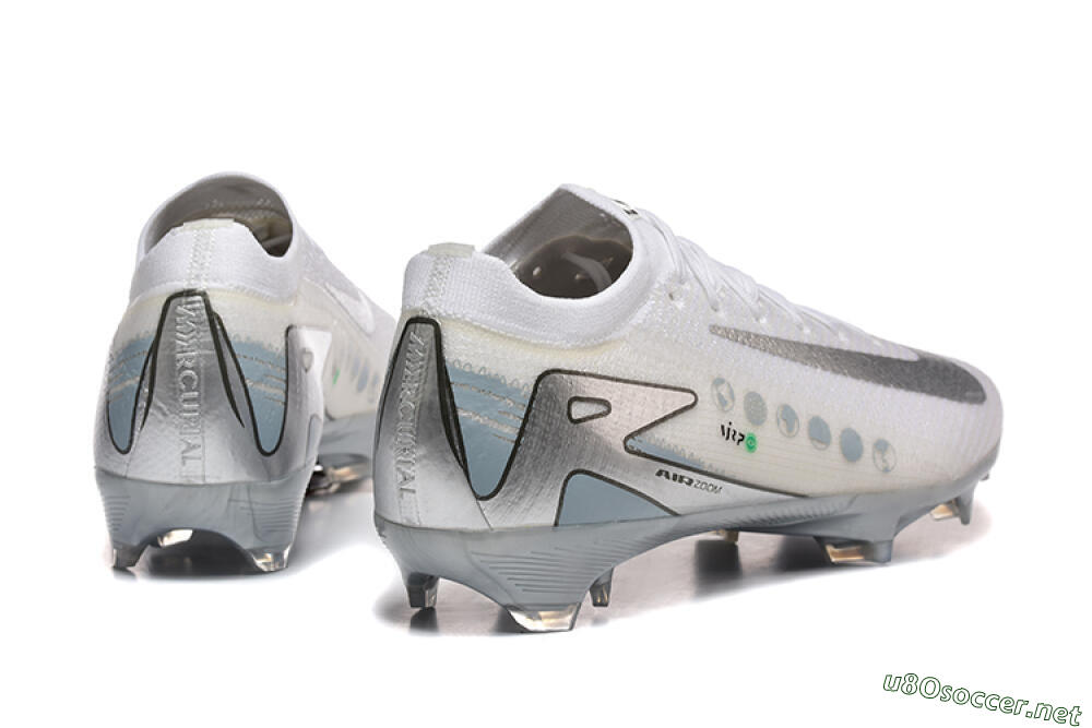 Men's Nike Air Zoom Mercurial Vapor 16 Elite FG Football Boots - White/Silver/Grey 9