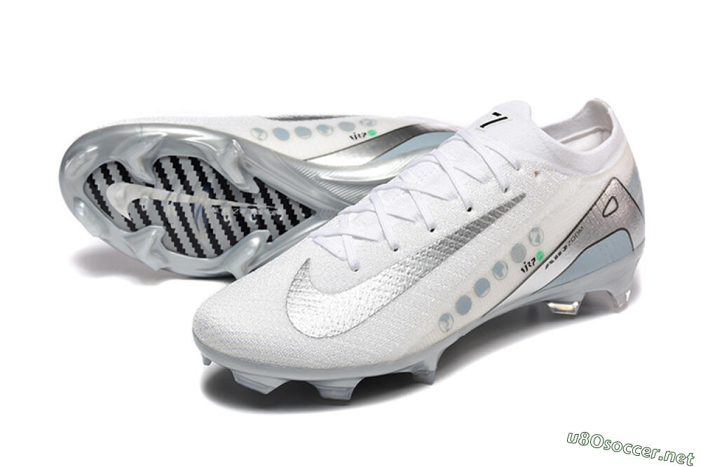 Men's Nike Air Zoom Mercurial Vapor 16 Elite FG Football Boots - White/Silver/Grey 3