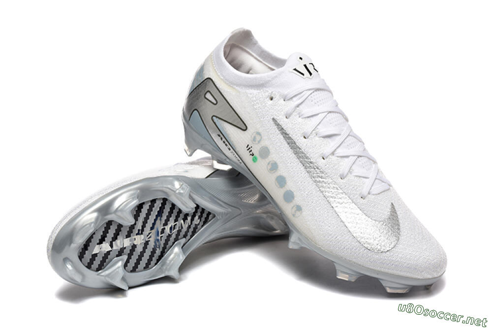 Men's Nike Air Zoom Mercurial Vapor 16 Elite FG Football Boots - White/Silver/Grey 4