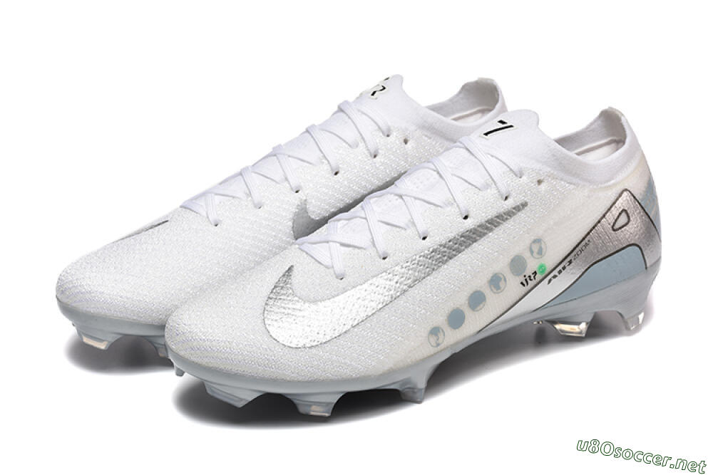 Men's Nike Air Zoom Mercurial Vapor 16 Elite FG Football Boots - White/Silver/Grey 5