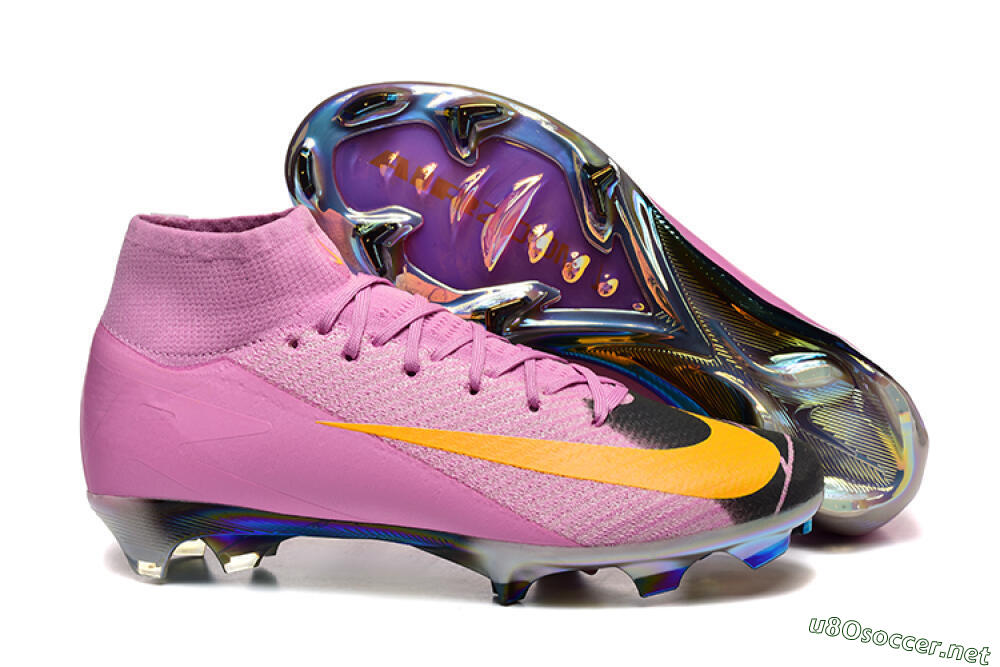 Men's Nike Air Zoom Mercurial Superfly 10 Elite FG Football Boots - Pink/Black/Yellow 2
