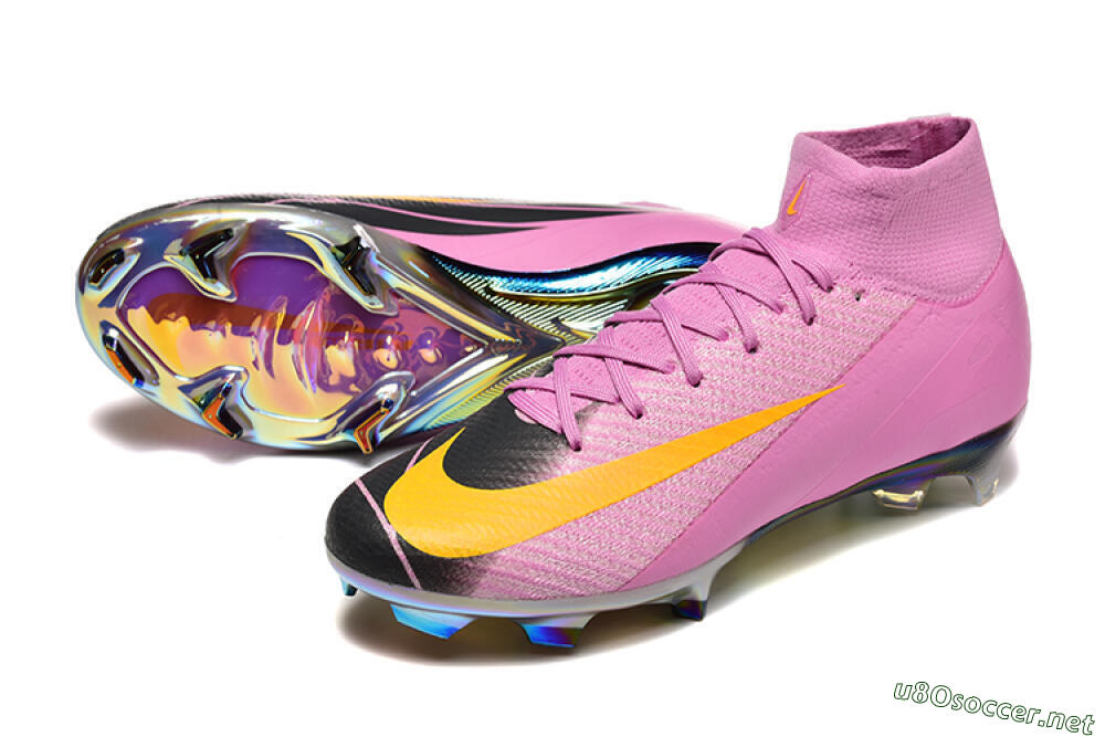 Men's Nike Air Zoom Mercurial Superfly 10 Elite FG Football Boots - Pink/Black/Yellow 3