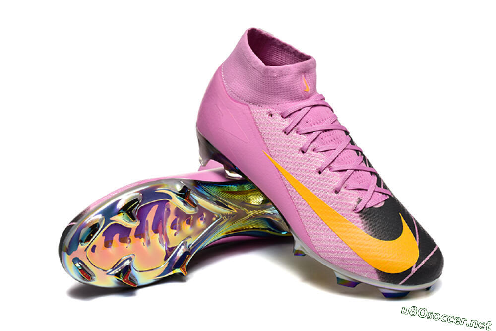 Men's Nike Air Zoom Mercurial Superfly 10 Elite FG Football Boots - Pink/Black/Yellow 4