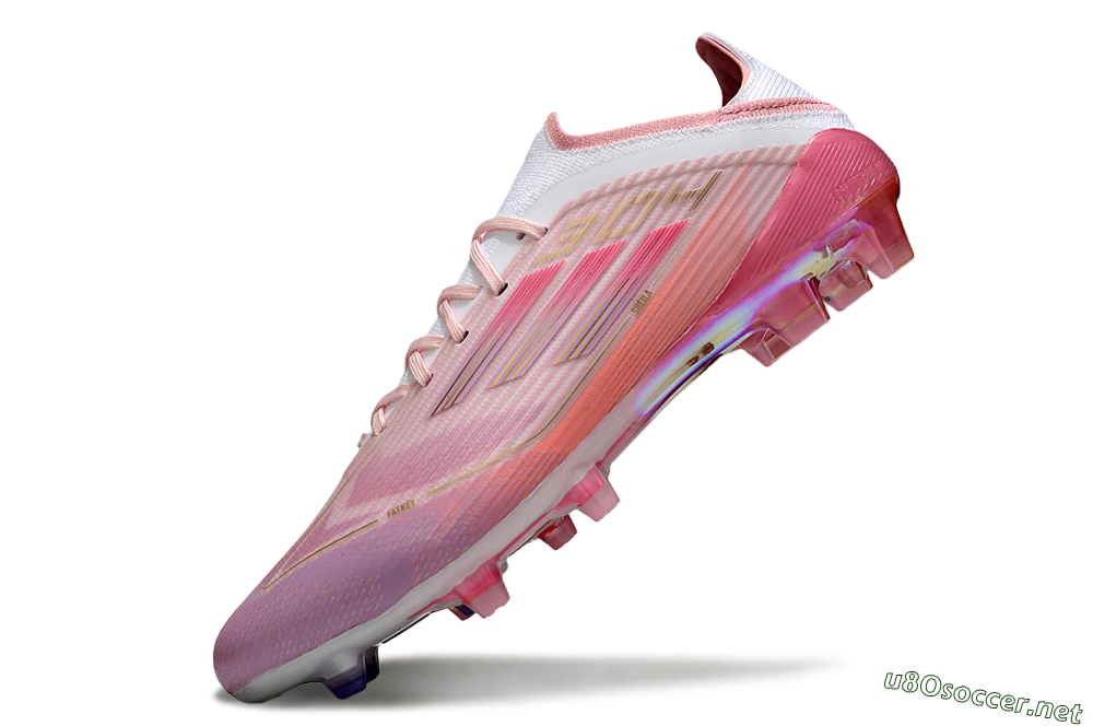 Unisex LY x Adidas F50 Elite FG Football Boots - Pink/White/Gold 6