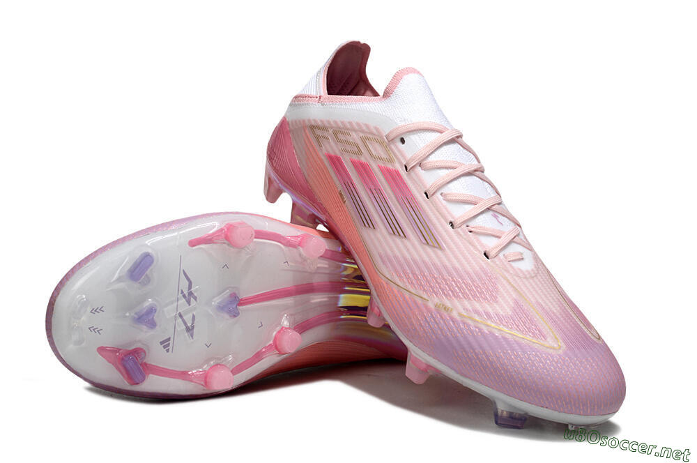 Unisex LY x Adidas F50 Elite FG Football Boots - Pink/White/Gold 4