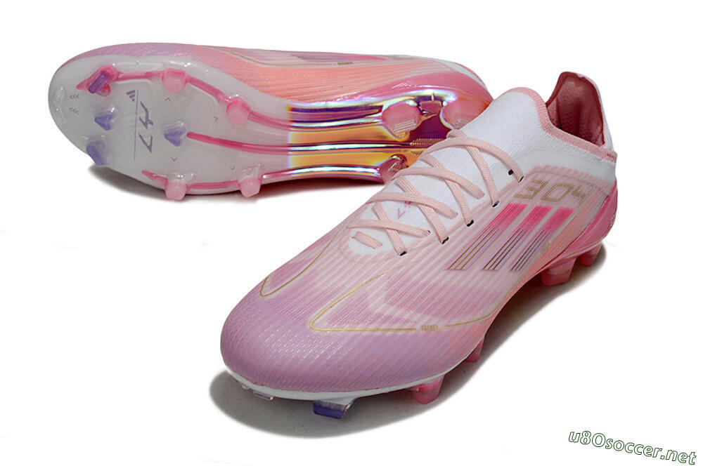 Unisex LY x Adidas F50 Elite FG Football Boots - Pink/White/Gold 3