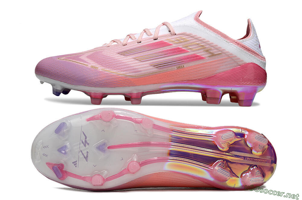 Unisex LY x Adidas F50 Elite FG Football Boots - Pink/White/Gold 1