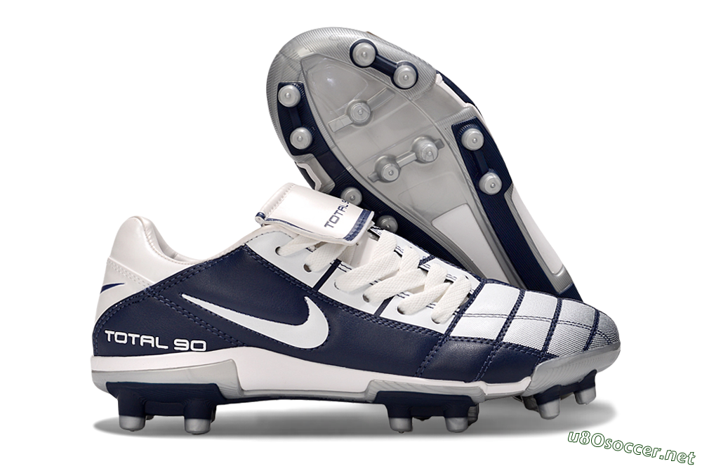 Men's Nike Total 90 III FG Football Boots - White/Blue/Grey 2