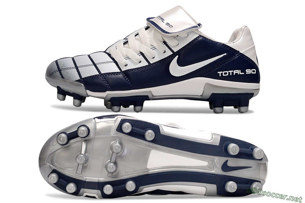 Men's Nike Total 90 III FG Football Boots - White/Blue/Grey 1