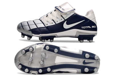 Men's Nike Total 90 III FG Football Boots - White/Blue/Grey